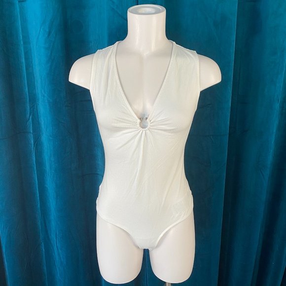 Guess Catrina Plunge Bodysuit White - Picture 2 of 8